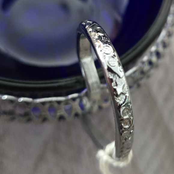 Moyell Classic Cobalt Blue Glass Chrome Creamer Sugar Bowl Filigree England NOS - Picture 5 of 11